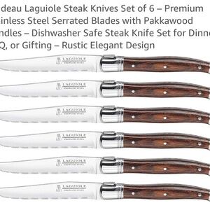 Laguiole Premium Steak Knives with Wood Handles